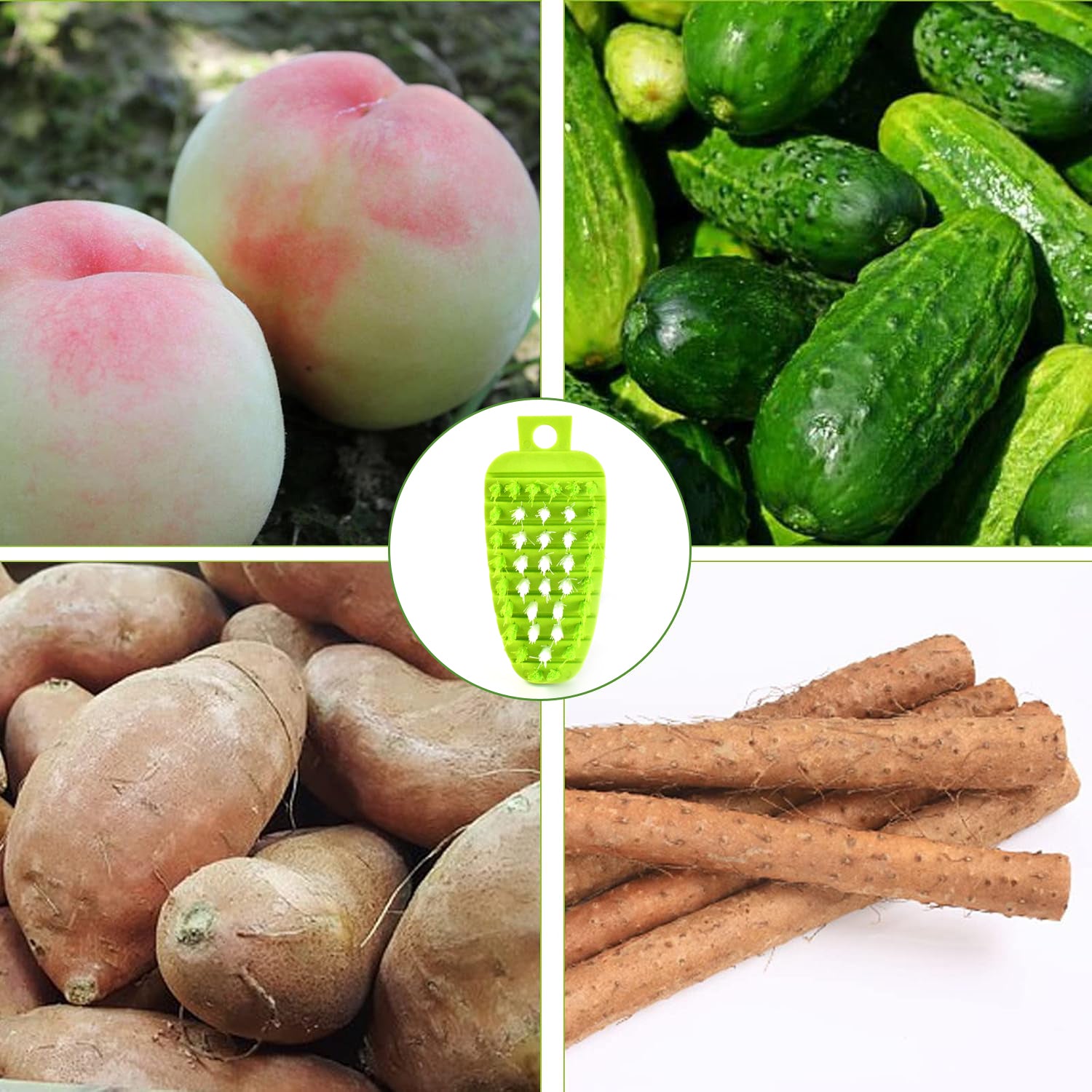 Plastic Fruit  Vegetable Brush (1 Pc) Plastic Fruit  Vegetable Brush (1 Pc)